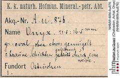 Etiketten zu Quarz (Chalcedon, Achat, Onyx) (NHMW-MIN-Au876)